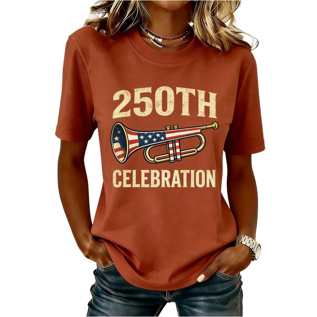 Women's Casual And Fashionable Short-sleeved Printed T-shirt Top