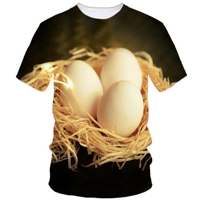 Hip Hop Fun Egg 3d Printed Summer Men's Short Sleeve Creative Harajuku Casual Loose T-Shirt Fashion Street Comfort Clothing