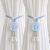 2 Stück Minimalistische Blumige Gardinenraffhalter Moderne Gardinenbinder Gardinenhalter für transparente Vorhänge