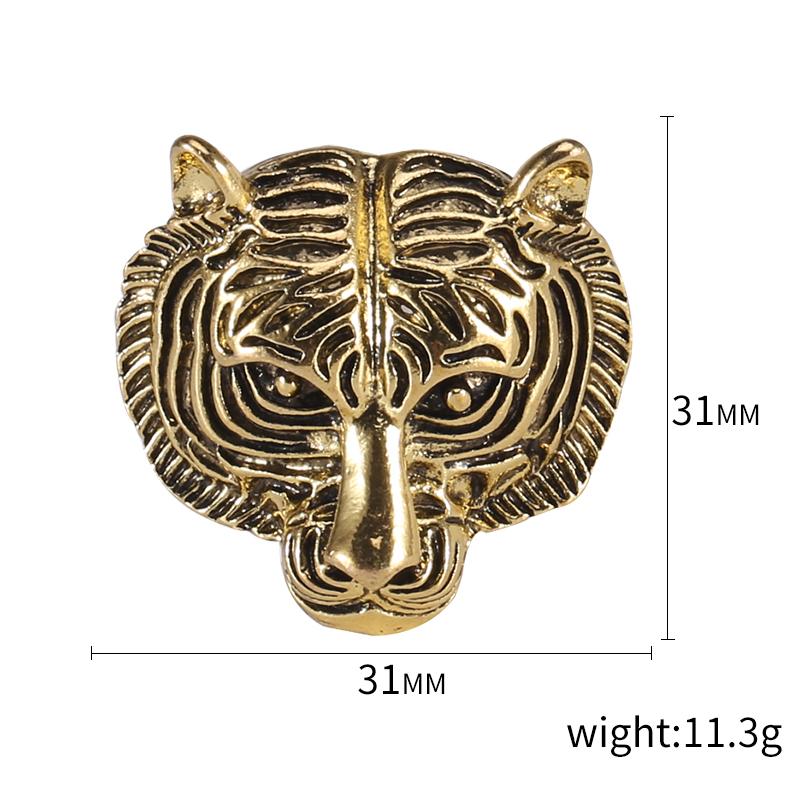 Rhinestone Tiger Head Brooches for Women Unisex Pearl Bear Pins Wolf Lapel Pins Banquet Party Backpack Gifts Jewelry Accessories