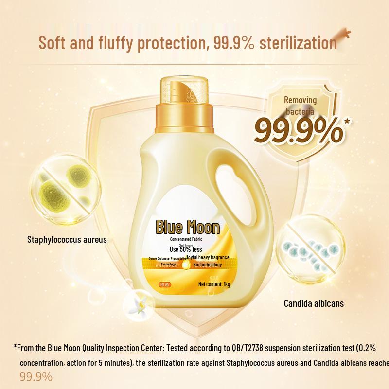 Blue Moon Concentrated Fabric Softener: Long-lasting Fragrance, Anti-pilling, Wrinkle Removal, Anti-static - Essential for Winter Laundry