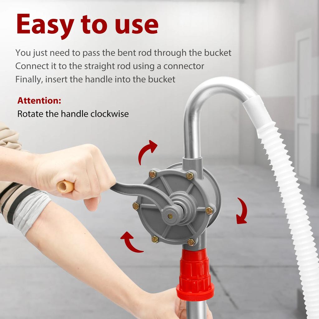 Manual Fuel Diesel Pump Oil Diesel Barrel Pump 32mm Oil Outlet Pipe Adjustable Drum Pump Outdoor Car Gasoline Transfer Tools