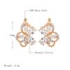 Luxury  Rose Gold Color Earrings For Women Natural Zircon Butterfly Flower Earrings Bridal Wedding Daily Fine Jewelry