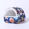 Winter Warm Cotton Nest for Small Pets - Hamster, Rabbit, Mouse House with Floral Design