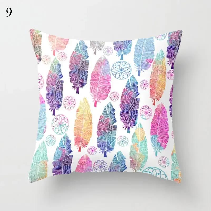 Home Decor Bohemian Feather & Skull Pattern Pillow Covers Pattern Cushion Cover Suitable for Sofa Bedroom Car Pillow Cover
