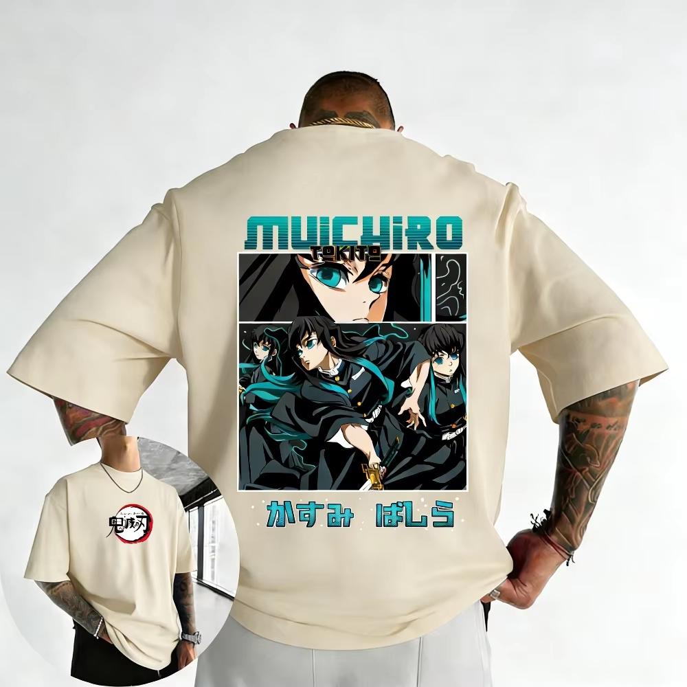 Unisex Pure Cotton Tshirt  Demon Slayer  Tetsuya Himuro  Summer Harajuku Style Anime Print ShortSleeved Shirt for 2026