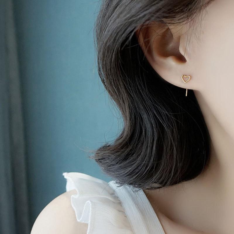 Hollow Heart Earrings for Women: Light Luxury, Simple & Versatile Ear Cuffs, Popular Stackable Style