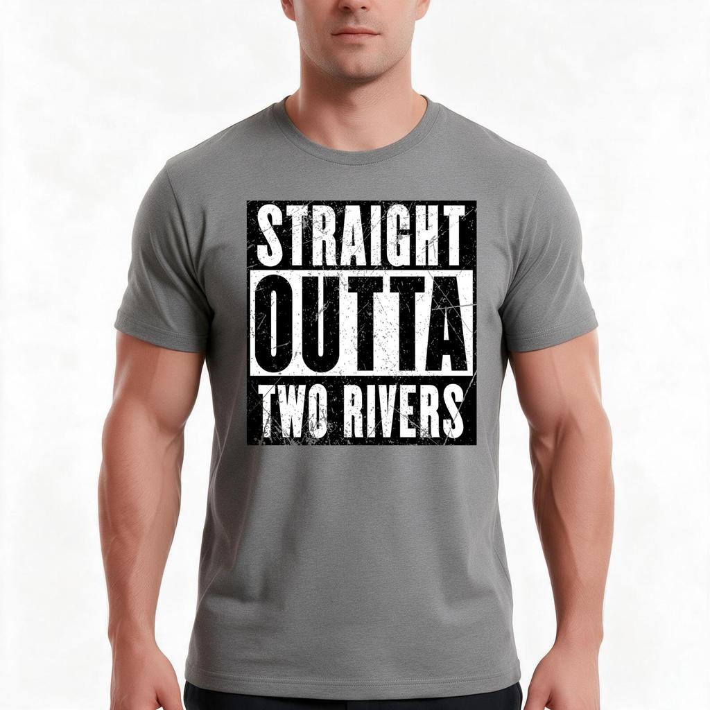 Straight Outta Two Rivers Tshirt Summer Casual Cotton Tee Oversized Streetwear Tops Vintage Graphic Print Unisex Unisex Unisex