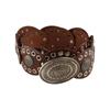 Zinc Zinc Alloy Cowgirl Buckle Belt Jeans Decor Oval PU Hollow Belt Cowboy Waistband  Waist Accessories