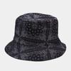 European and American Ins New Cashew Flower Pattern Bucket Hat Women's Summer Outdoor Sunscreen Visor Double-sided Basin Hat