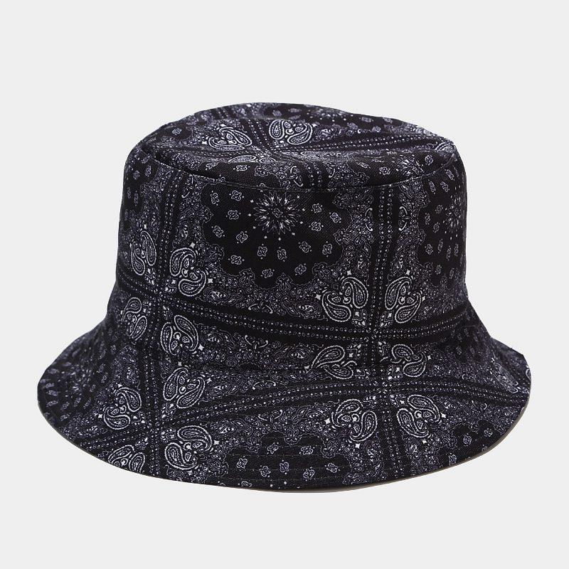 European and American Ins New Cashew Flower Pattern Bucket Hat Women's Summer Outdoor Sunscreen Visor Double-sided Basin Hat