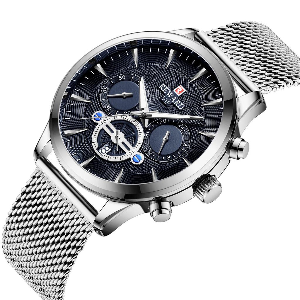 Herren Multifunktions-Sportuhr mit Mailänder Mesh Stahlband - Bestseller in Japan