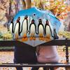 1 PC Automatic Folding Umbrella - Pingu Pattern Portable Foldable Design With 8 Ribs Christmas Birthday Gifts