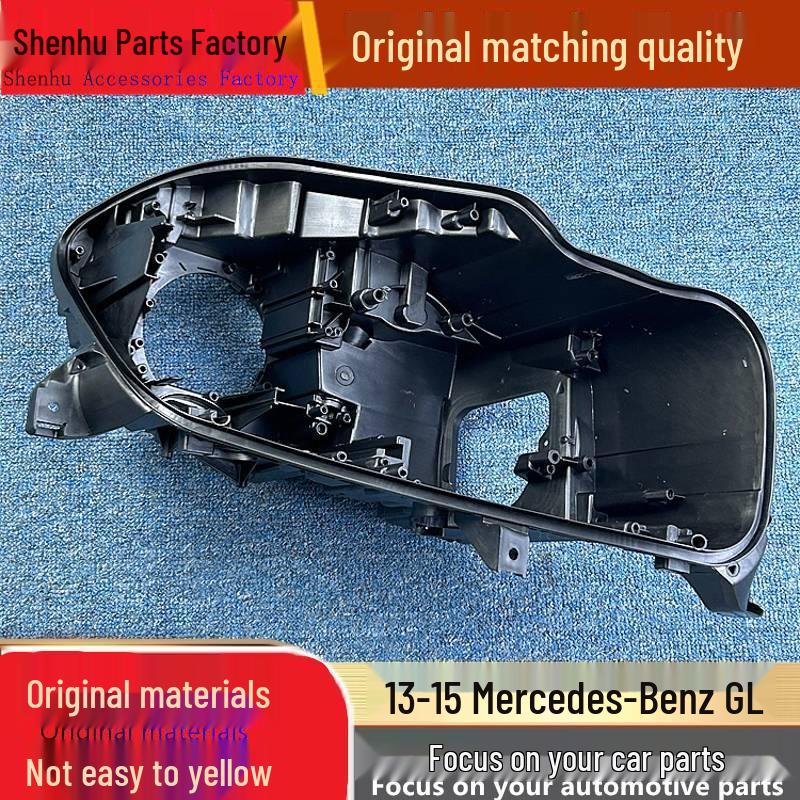 

Compatible with 2013-2015 Mercedes GL Headlight Rear and Front Plastic Housing Base, Black. Standard Driver s PP