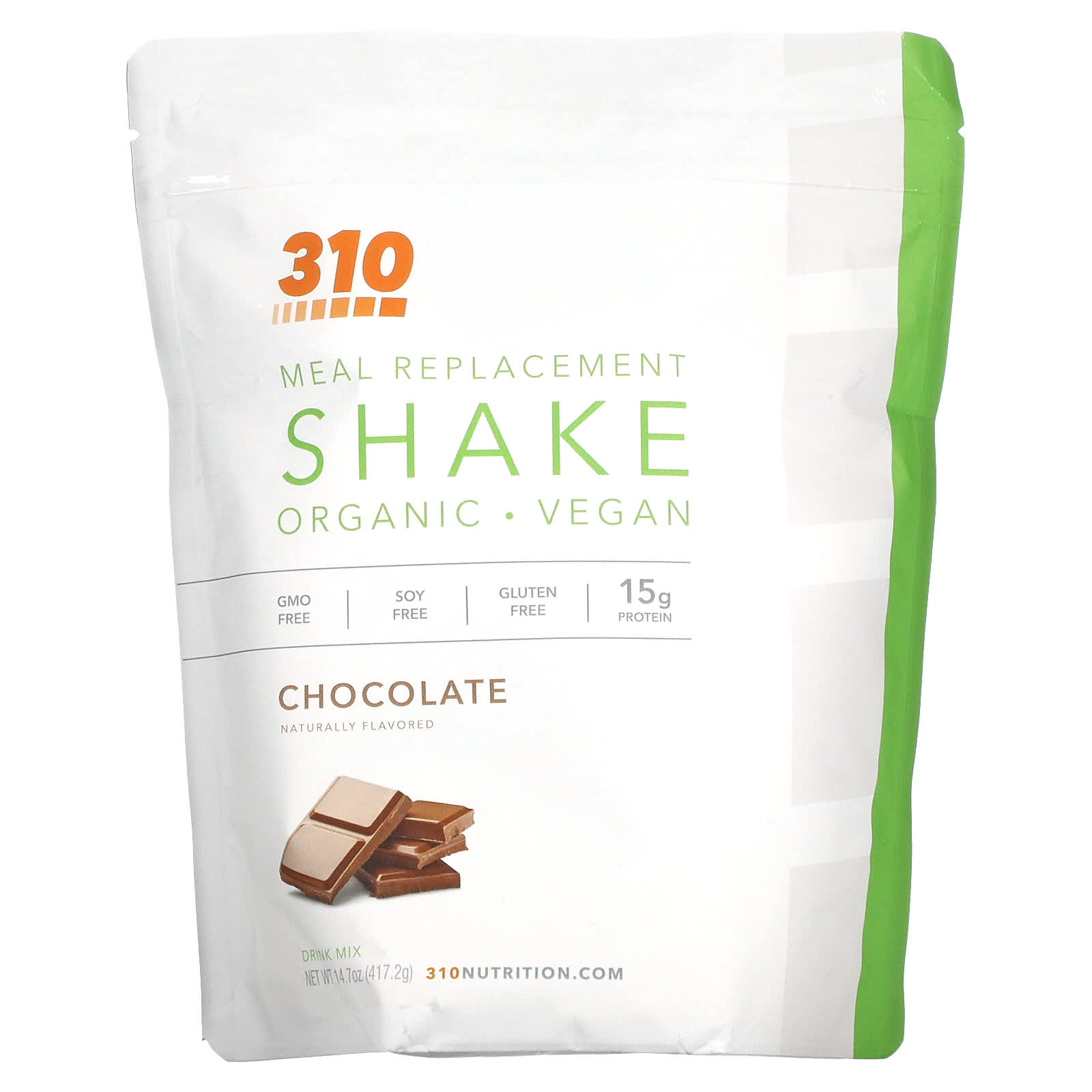 

310 Nutrition, Meal Replacement Shake, Chocolate Flavor, 14.7 oz (417.2 g)