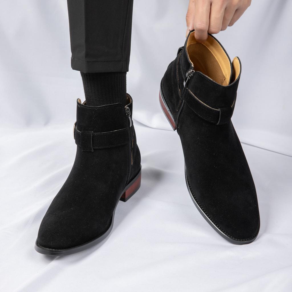 Fashion 2025 New Men's Ankle Boots Fashion Comfortable Leather Botas Classic Outdoor Motorcycle Boots Non-Slip Male Walking Footwear