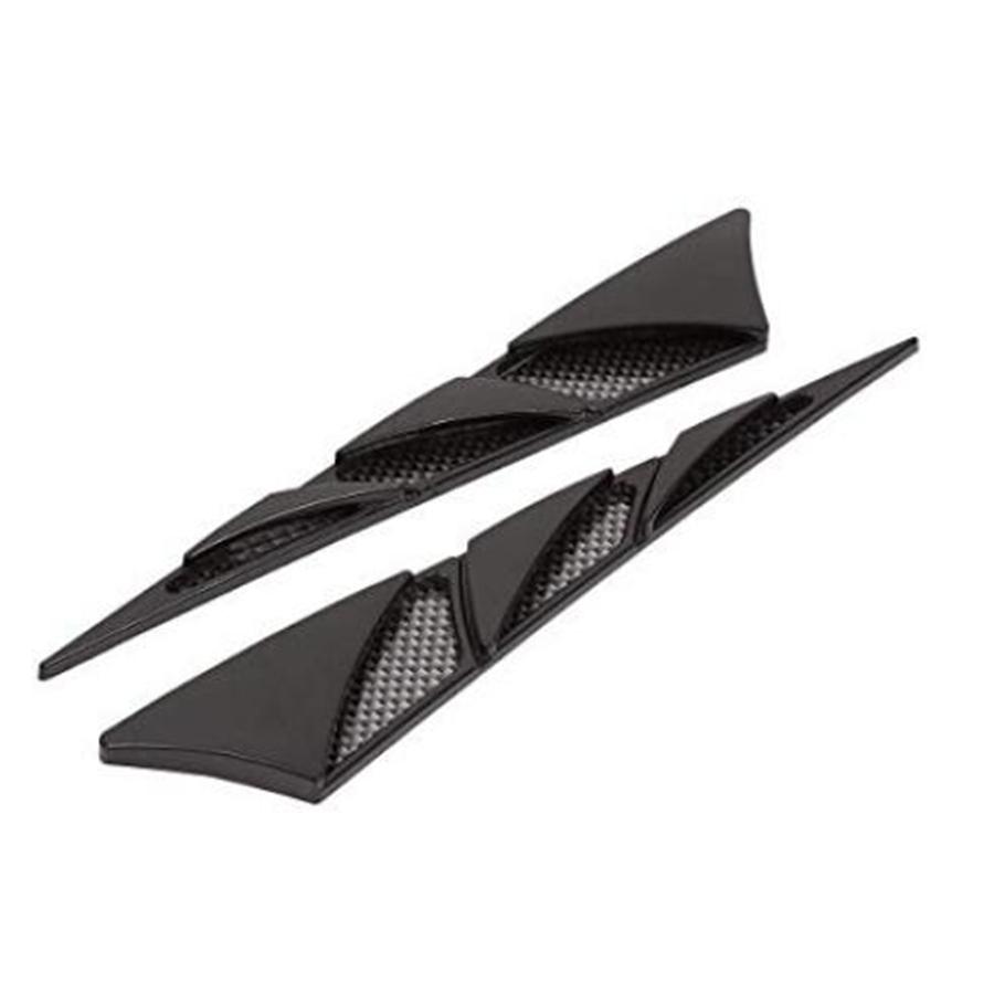 2PCS ABS Universal Car Simulation Hood Vent Decor Sporty Side Air Flow Sticker