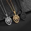 Stainless Steel Hollow Lion Head Pendant Necklace Hip-Hop Trend Domineering Street Style Versatile Accessory Wholesale