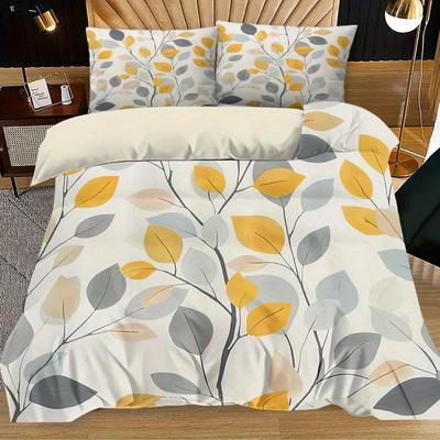 Yellow Leaves Bedding Set 3D Printed Duvet Cover Set Soft Single Twin Double Queen King Size For Birthday Gift Decor For Home
