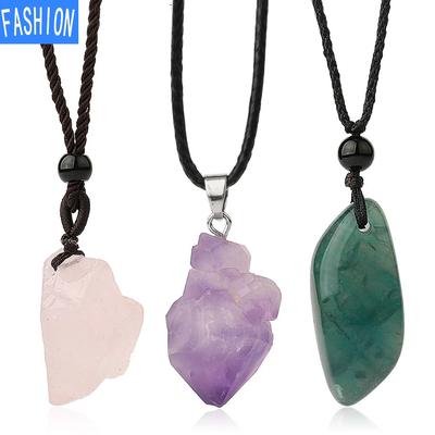 Natural Irregular Stone Pendant Necklace With Versatile Personality For Men And Women In Europe And America