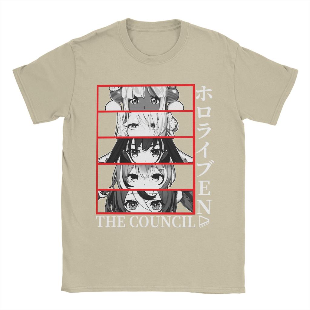 Hololive EN Council Panel Graphic Printed T Shirt Men Women  Pure Cotton  Tee Shirt Clothing