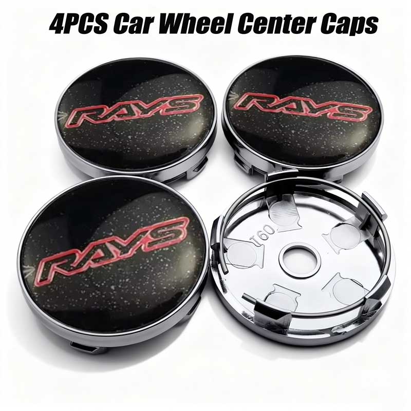 High Quality 4PCS 56mm 60mm RAYS Emblem Universal Car Wheel Center Caps Sticker Dustproof Hub Covers Auto Exterior Accessories