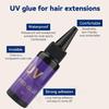 UV Lamp Hair Extensions Kit - Includes UV Light, 30G UV Hair Glue, 30ml Glue Remover, UV Protection Shield, Finger Sleeves,Long-Lasting Results