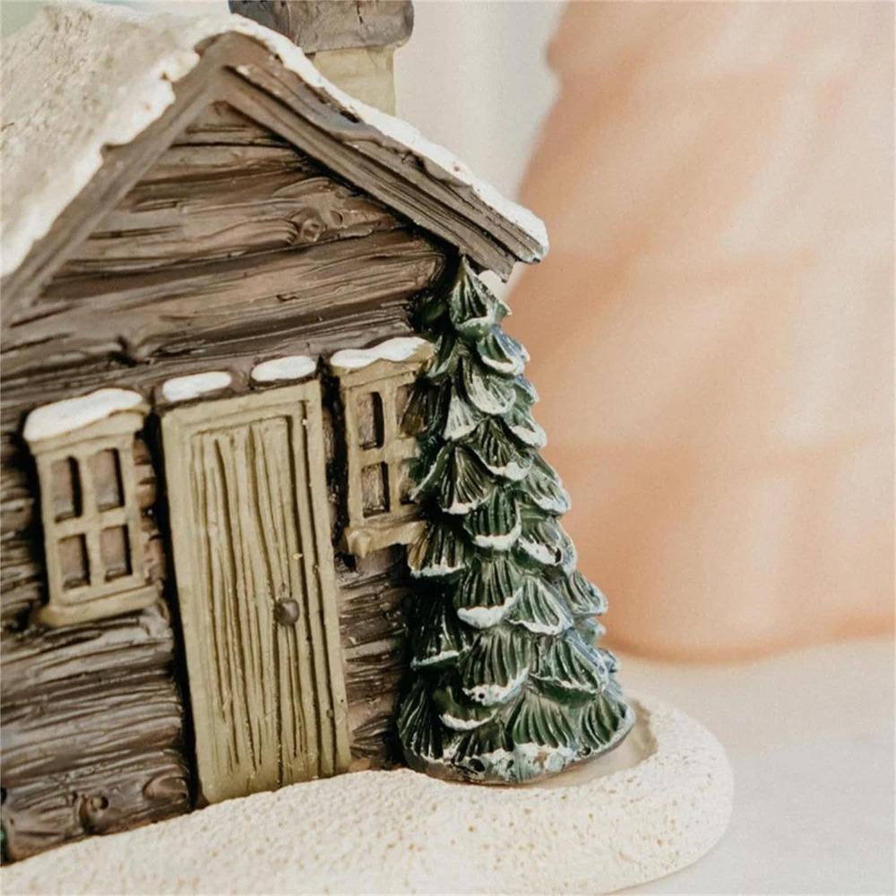 Resin Chimney Hut Decoration Cartoon Christmas Chimney Hut Incense Cone Burner New Year Gifts
