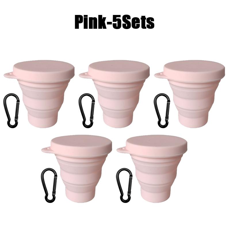 180 ml Klappbecher, Mini-Einziehbecher, Silikon, tragbare Teetasse, Outdoor-Reise-Kaffee-Teleskop-Trinkbecher mit Deckel