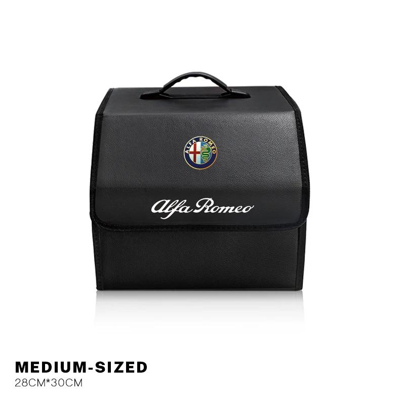 Car Stickers For Alfa Romeo Car Trunk Storage Bag Leather Camping Box Collapsible For Alfa Romeo Giulietta GT 159 147 156 Mito B