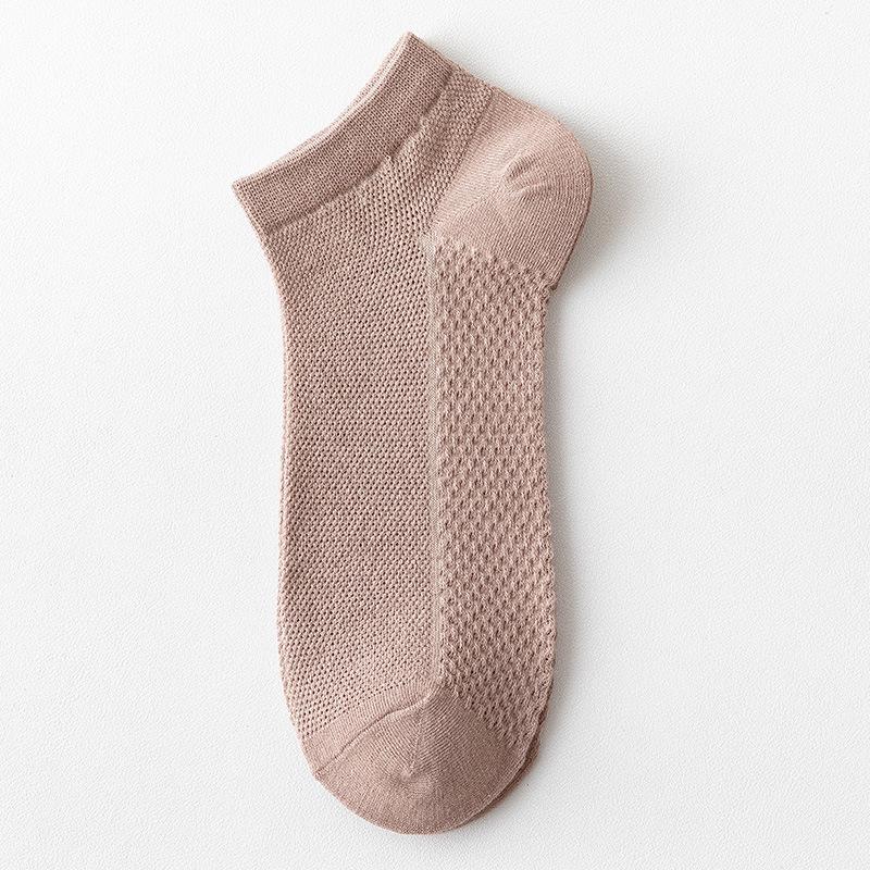 Men's Summer Thin Commercial Cotton Mesh Breathable Sweat Absorption Deodorant Heel Socks