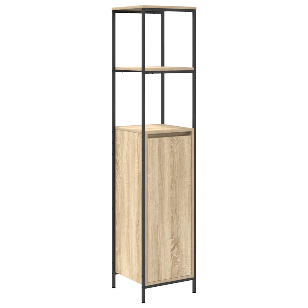 Bathroom Cabinet with Shelves Sonoma Oak Finish 36 X 35 X 165 Cm