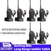 PACOTE COM 6 Rádios Baofeng 888S Walkie Talkies UHF de Longa Distância 400 - 470MHz 16 Canais Rádios Bidirecionais para Uso Profissional