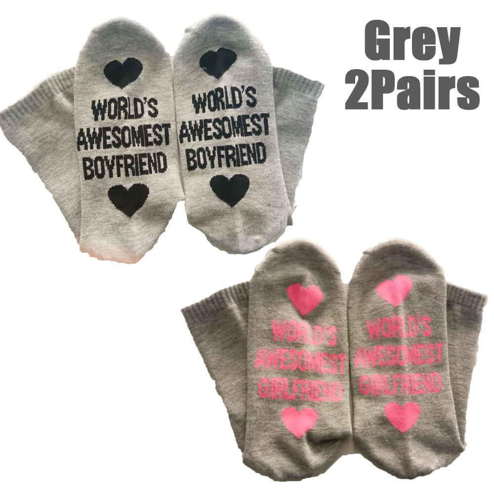 New 2 Pairs Cotton Unisex Socks Letter Print Socks Personalised Socks Couple Socks