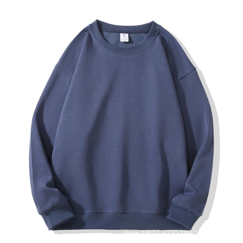 Europe and the United States new autumn and winter crew neck sweater women's top long sleeve white solid color loose girls spring and autumn models 
