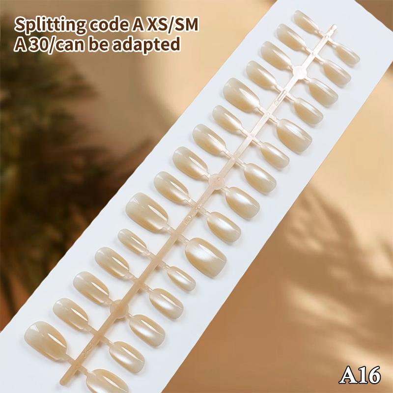 30pcs Cat Eye Press On Nails Short Square Reusable Nail Tips for Women Salon Quality Fake Nails for Date Nights