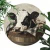 Retro Vintage Metal Cow Barrel Wall Decor Waterproof Bar Cafe Poster