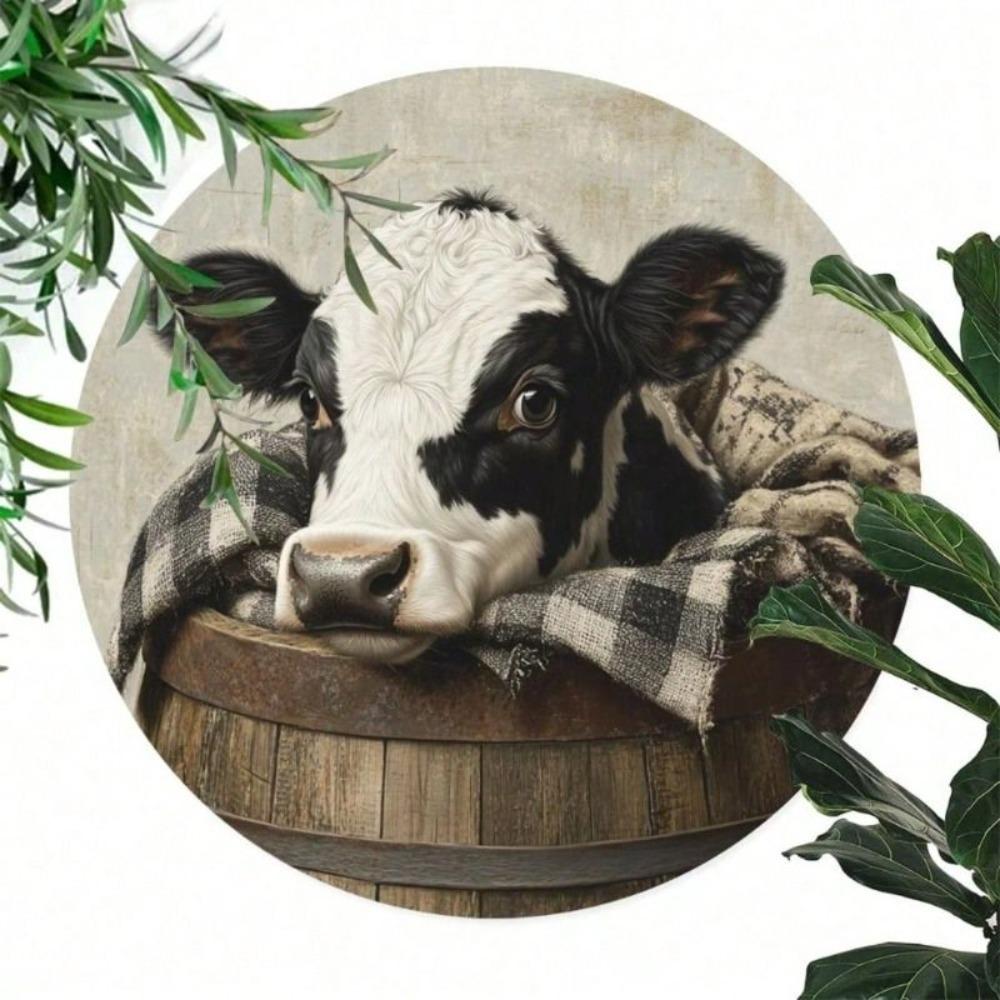 Retro Vintage Metal Cow Barrel Wall Decor Waterproof Bar Cafe Poster