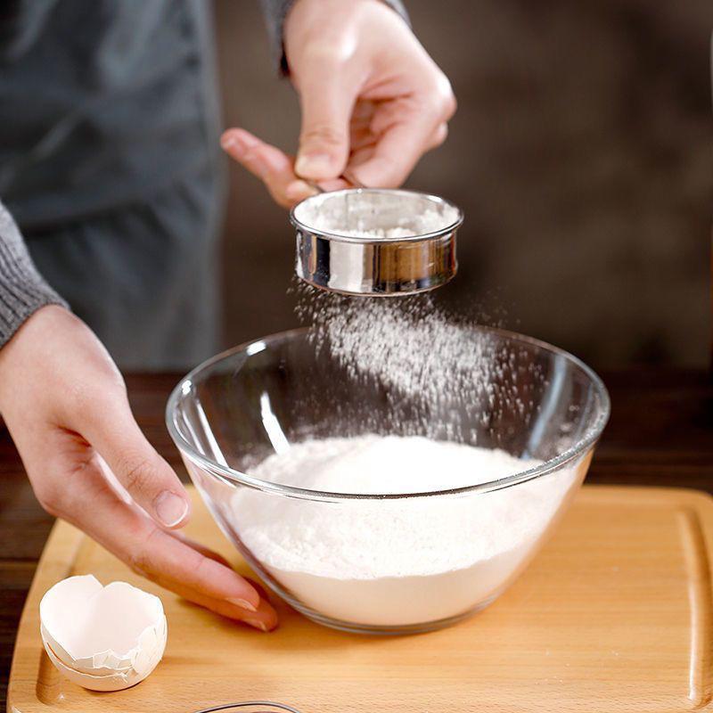 Household Flour Sieve Stainless Steel Fine Mesh Strainer Flour Sifter For Baking Handle Flour Sieve Sifter Baking Accessories