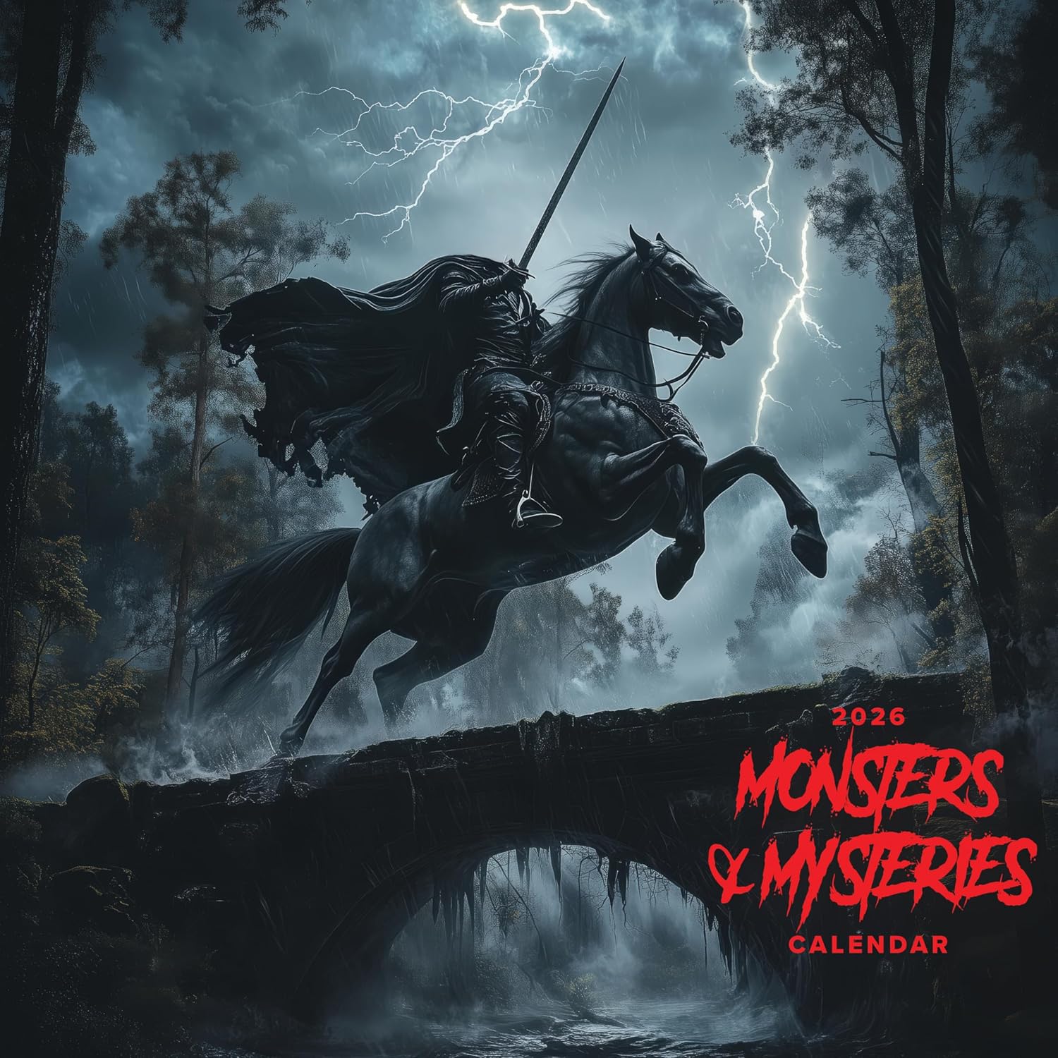 2026 Monsters & Mysteries Calendar - 12  x 12  - Featuring famous Cryptids & Urban Legends from around the world!