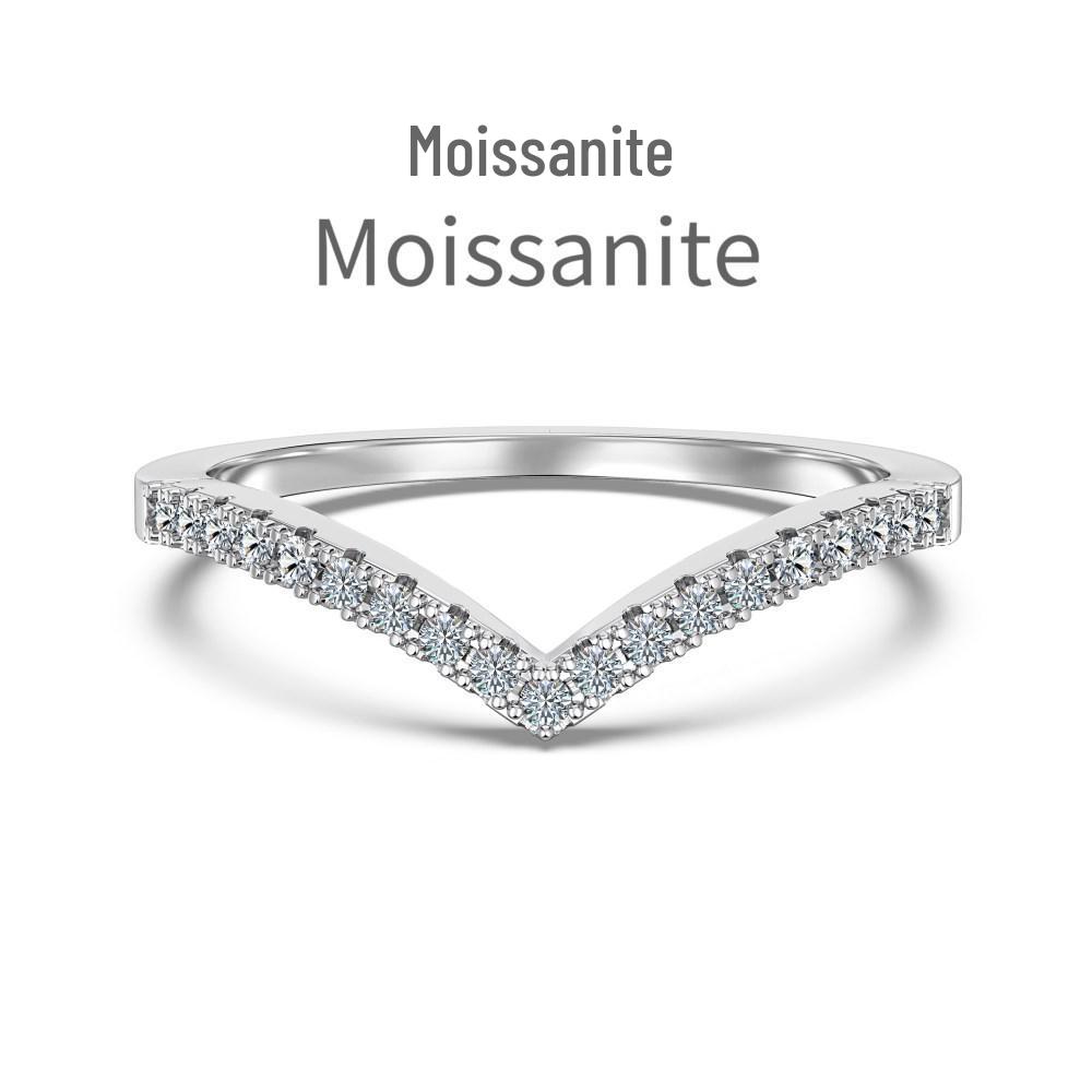 Moissanit S925 Sterling Silber Damenring - D Farbe, Super Glanz, Geometrisches Wassertropfen-Design, Ideal für Hochzeiten und Bankette