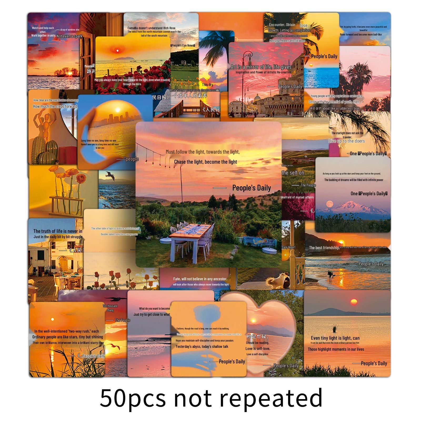 50 Waterproof Inspirational Quote Stickers for Decor - People s Daily Collection