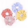 Trendy White Checkered Elastic Hair Tie for Women - Korean Style Scrunchie