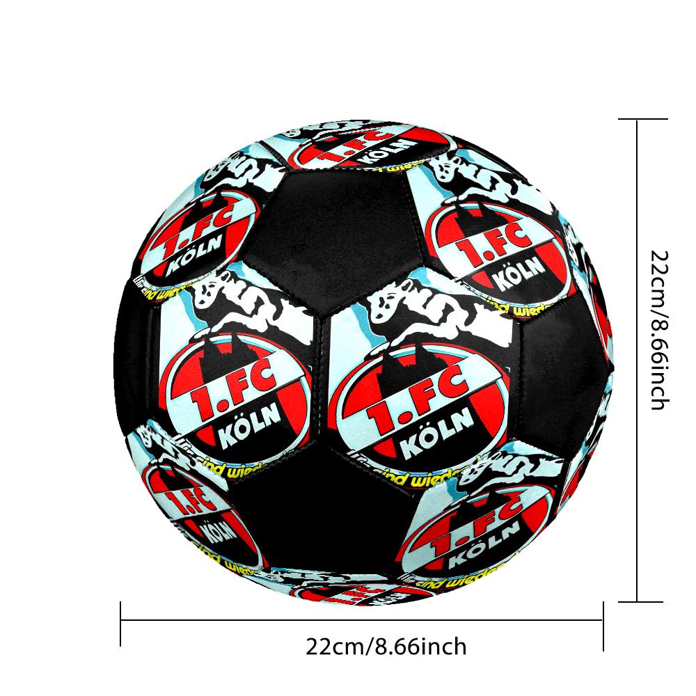 Pallone da Calcetto Indoor FC KÖLN Colorato Cucito a Macchina PVC Misura 5 Pronto per Allenamento di Squadra e Competizione Durevole Rimbalzo Elevato Fantastico Regalo Sportivo