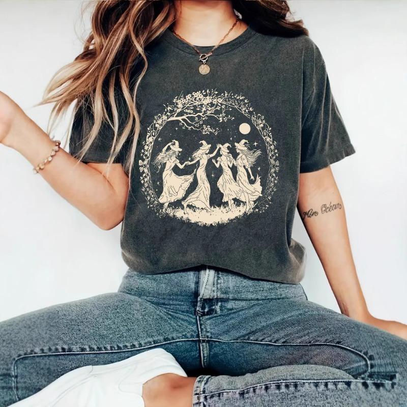 Women's Summer New Fashion Short-sleeved Halloween Printing Trend T-shirt Tops