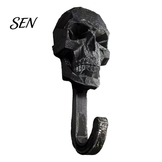 Skull Key Holder for Entryway Wall Hook, 3D Printed Gothic Decorative Adhesive Sturdy PLA Hanger Holder, Mounted Storage Organizer Home Bedroom
