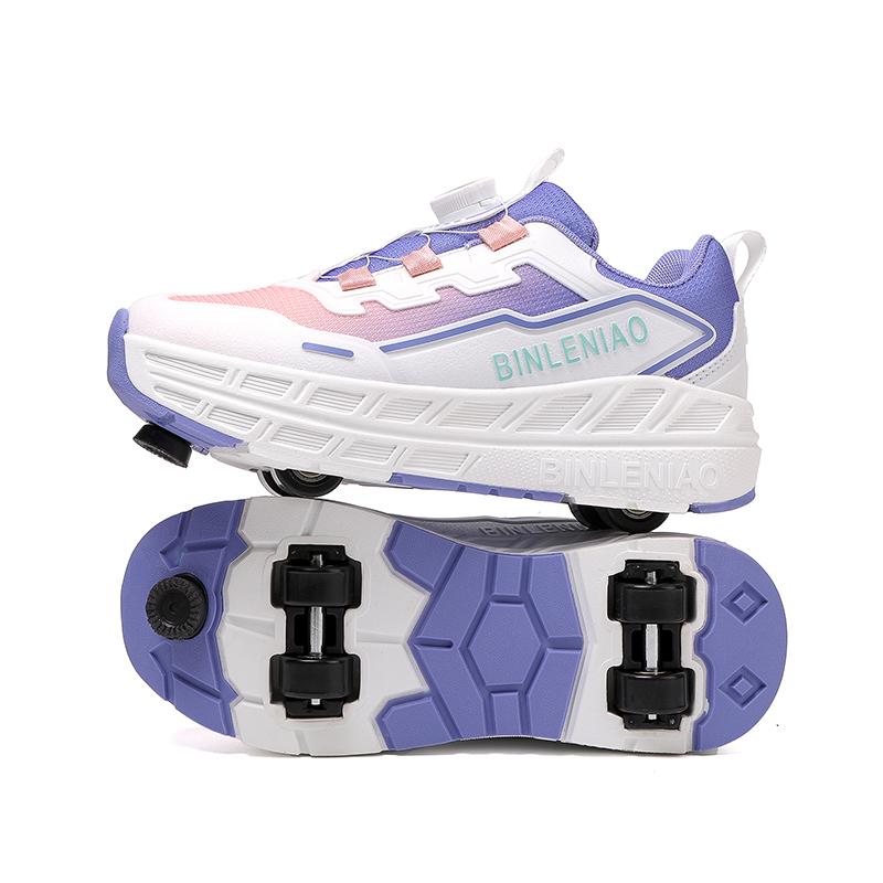 Kid's Four-wheel Sports Shoes Detachable Flat Shoes Children's Skating Roller Skates Shoes for Kids Girl Skate Shoes