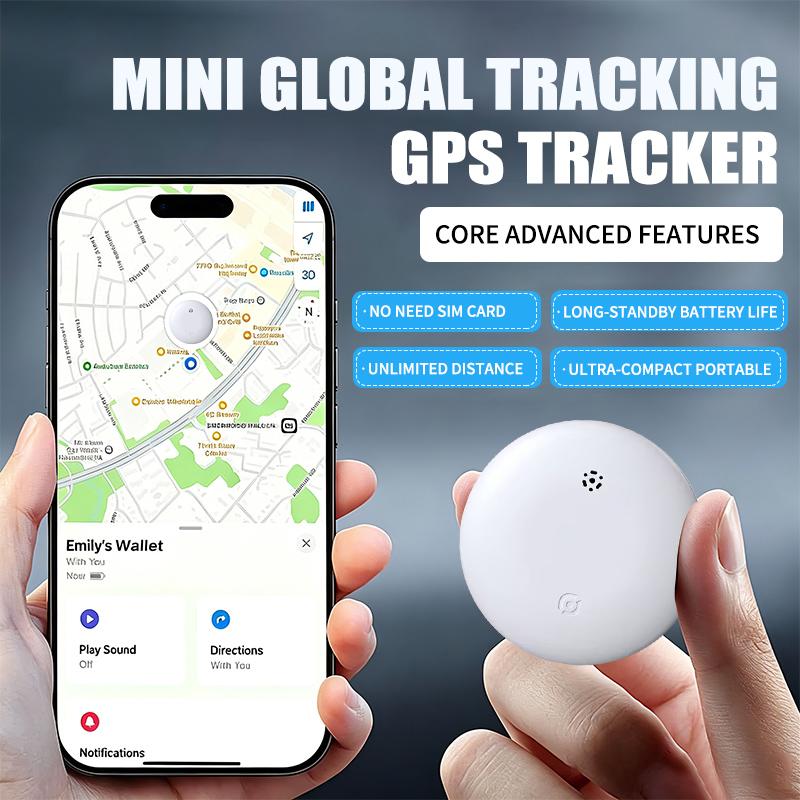 GPS Wireless Anti‑lost Tag Mini IP67 Bluetooth Item Locator Dual iOS Android Global Tracking Finder for Pet Keys Wallets Bags