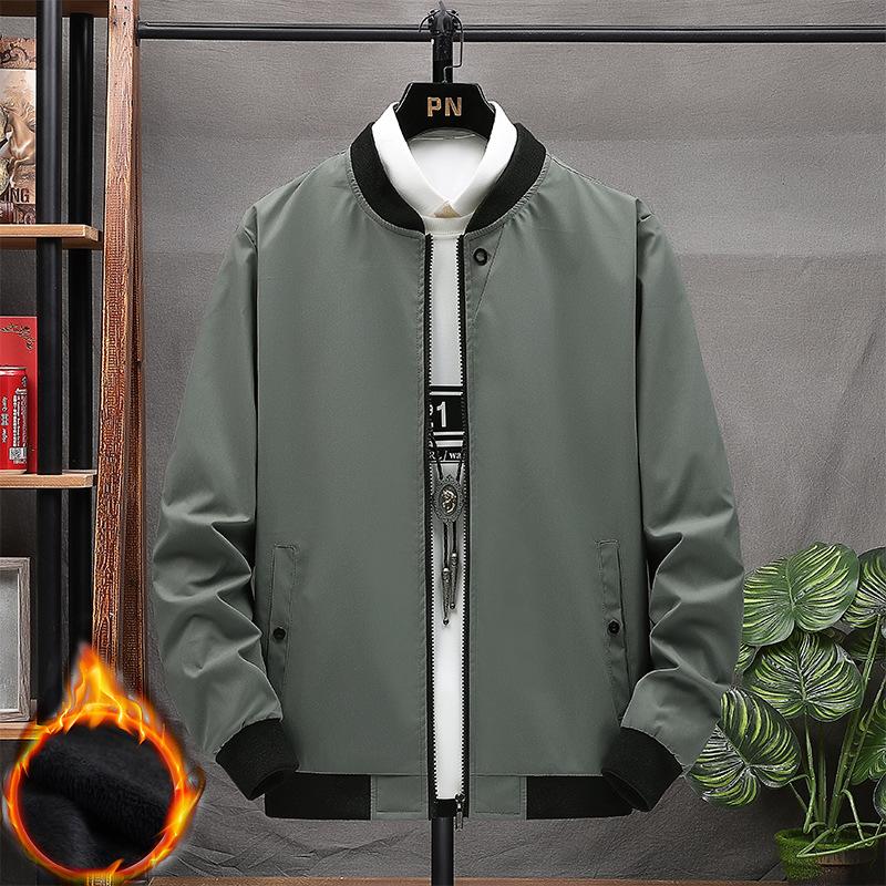 

Флисовая куртка для мужчин Куртка с бейсбольным воротником для зимы Теплая куртка для мужчин Модная мужская куртка с рукавами-колокольчиками Вставной карман на боковом шве 5XL