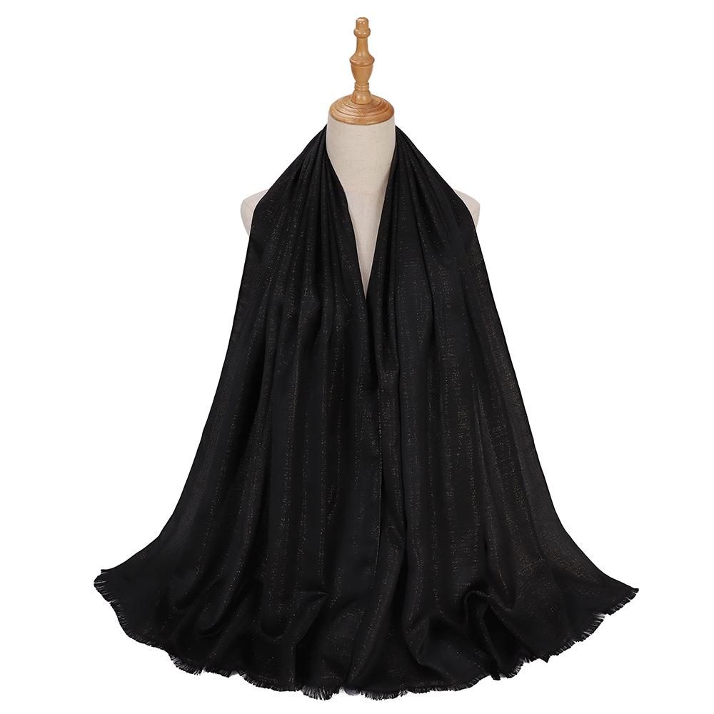 Women Plain Glitter Hijabs Scarf Gold Shimmer Muslim Long Wraps Shawls Hijab Scarves